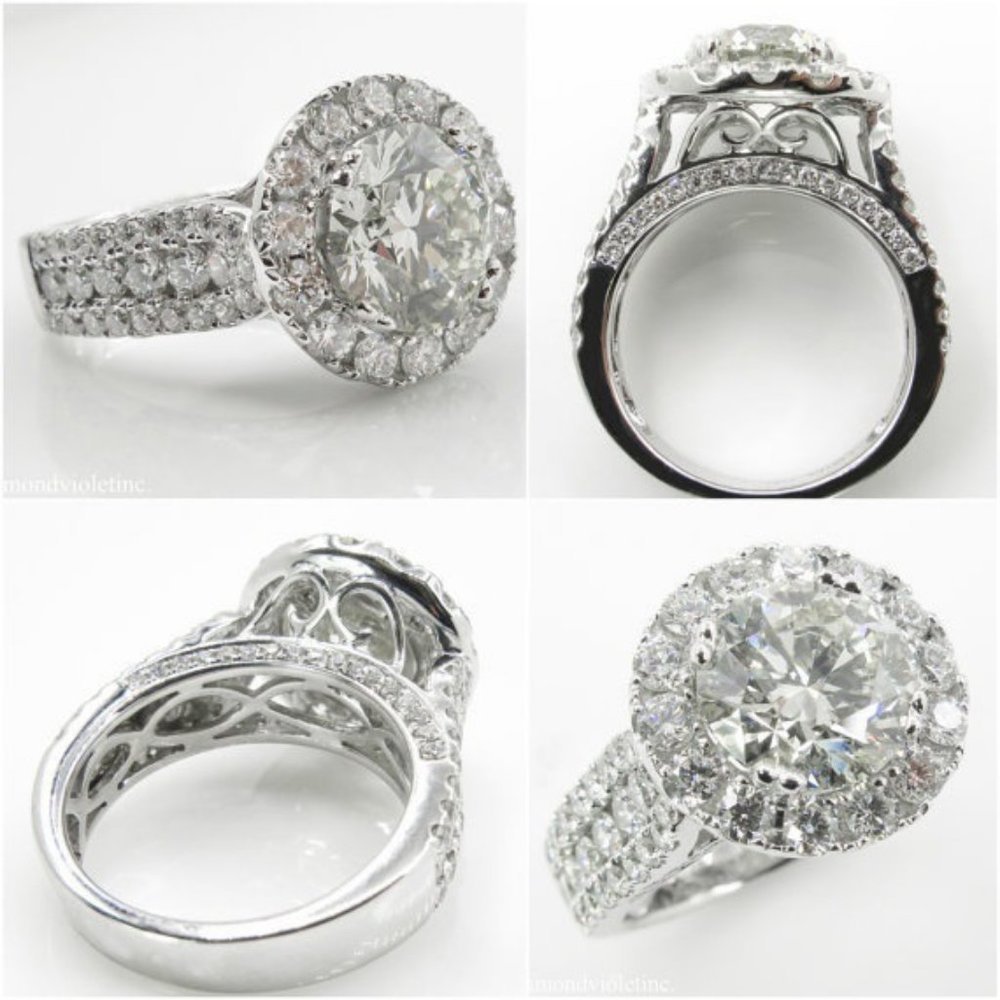 *NEW 925 Sterling Silver Round Diamond Halo Ring - Picture 3 of 4